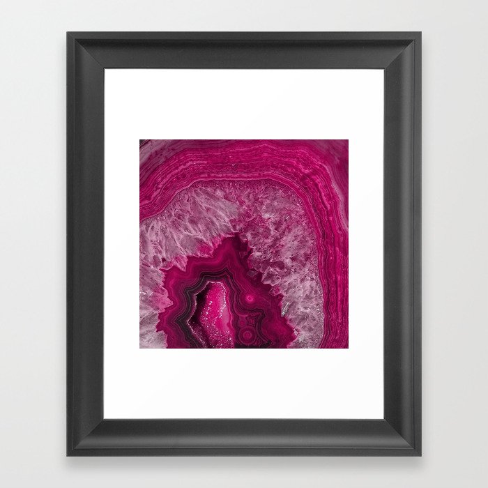 Pink purple agate mineral gem stone - Beautiful backdrop Framed Art Print