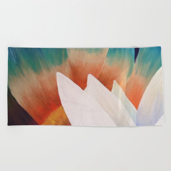 Juxtaposed Flowers Beach Towel