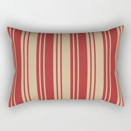 [ Thumbnail: Brown and Tan Colored Lined Pattern Rectangular Pillow ]
