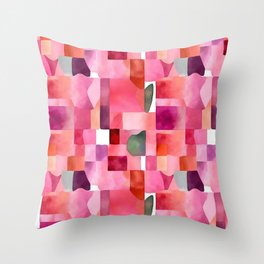 Abstract Geometry Pattern on Pink Tones Throw Pillow