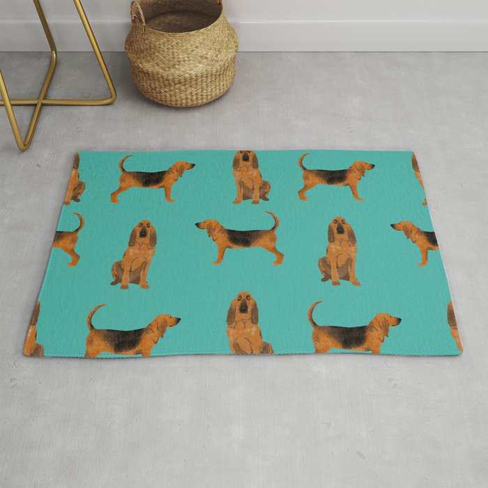 Bloodhound dog breed pet pattern hounds dog portrait bloodhounds gifts Rug