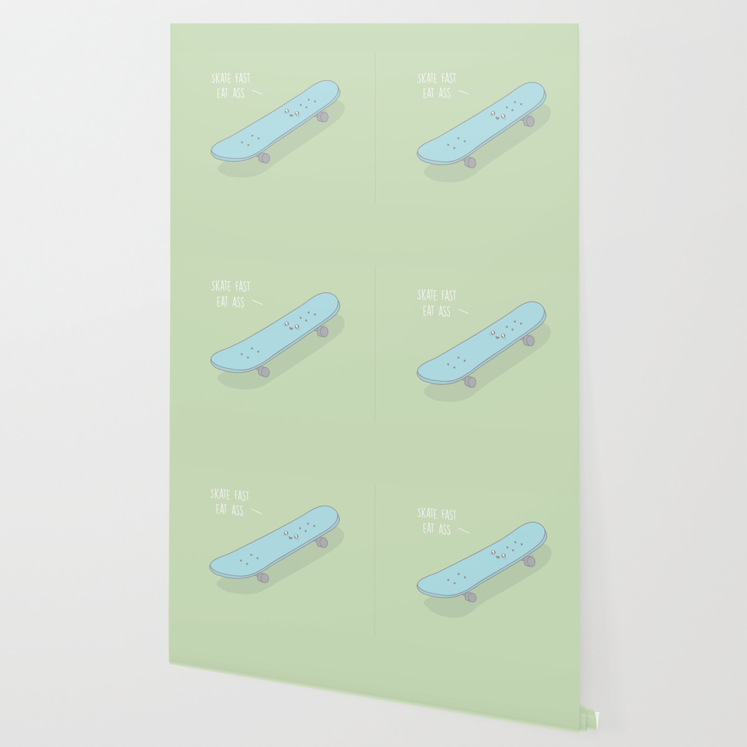 Skate Fast Kawaii Skateboard Wallpaper By Sharnamyers Society6