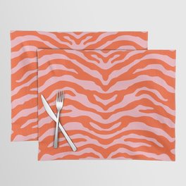 Zebra Wild Animal Print Orange and Pink Placemat