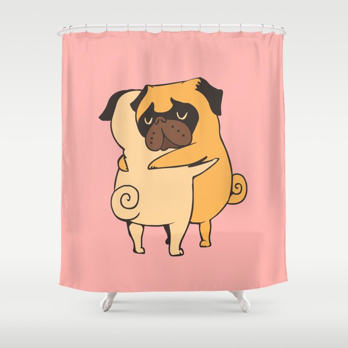 Pug Hugs Shower Curtain