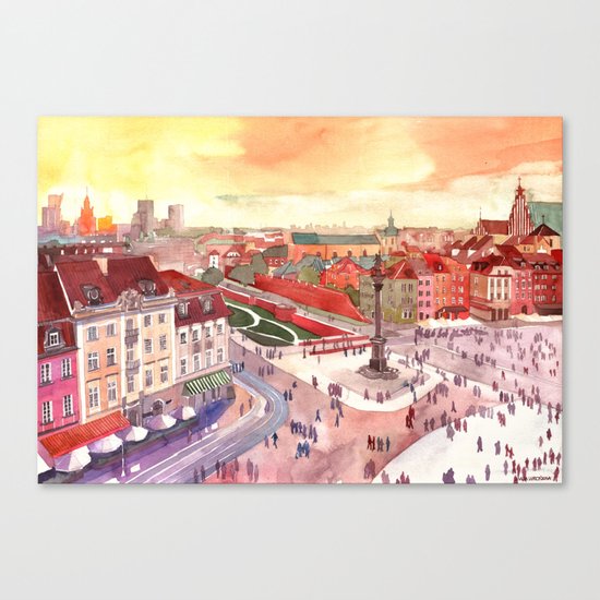 Evening in Warsaw Canvas Print