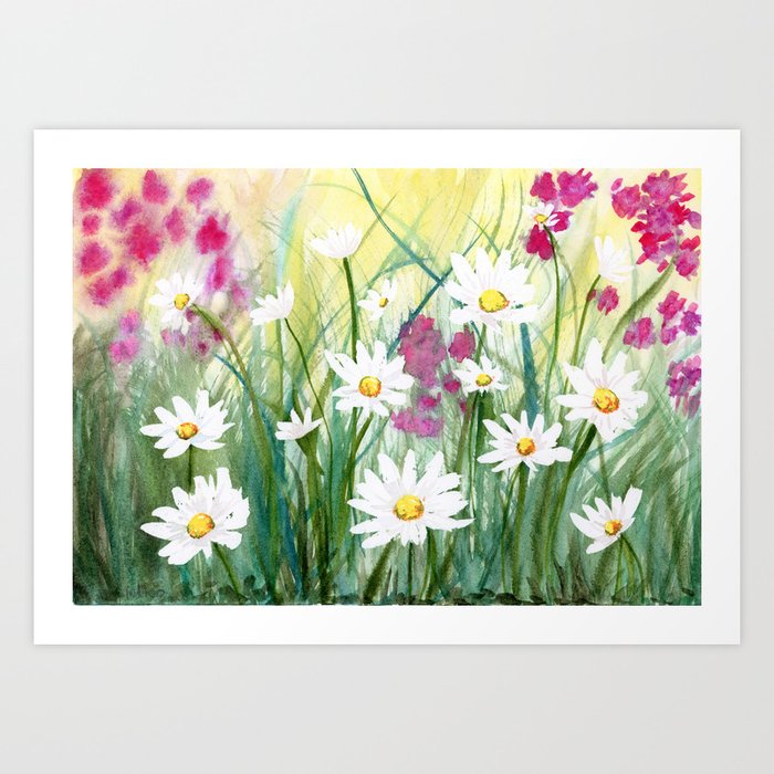 daisy field Art Print