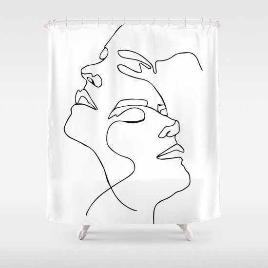 Dec Shower Curtain By Atelier Cartouche, Abstract Art Home Shower Curtains