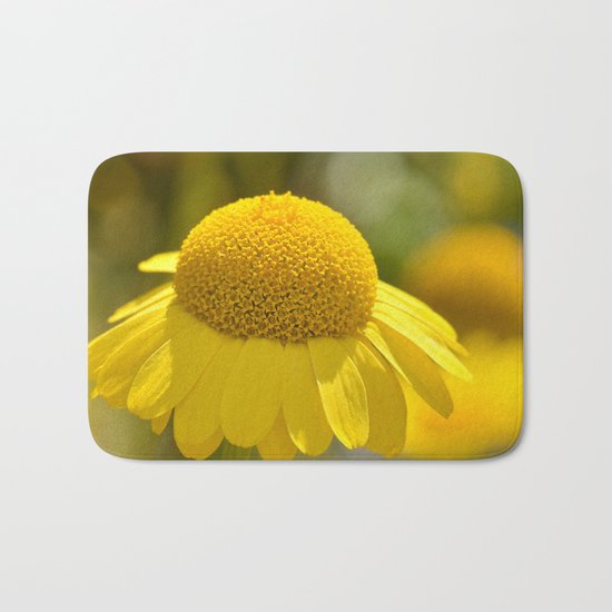 Yellow flower macro 253 Bath Mat