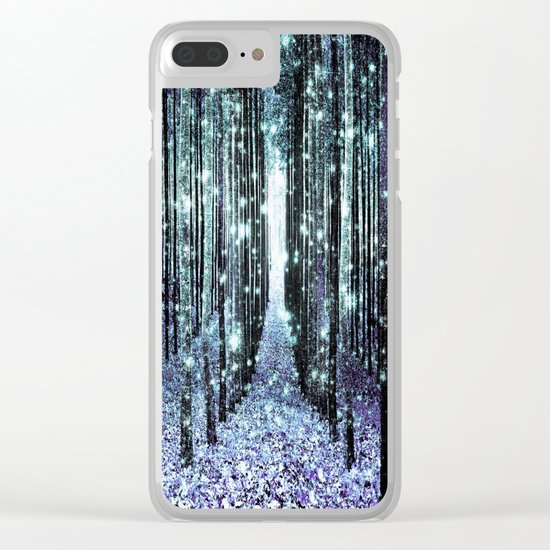 Magical Forest Lavender Aqua/Teal Clear iPhone Case