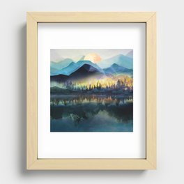 Mountain Lake Under Sunrise Recessed Framed Print