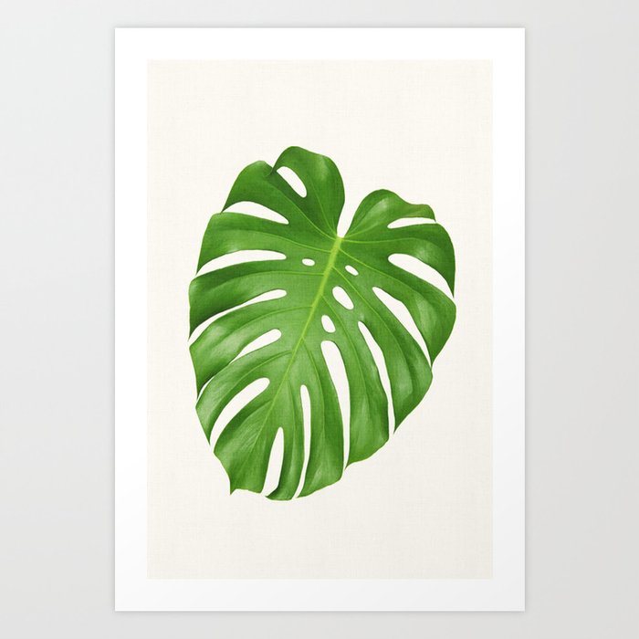 maler bur Få kontrol Tropical leaf print botanical print tropical decor minimalist leaves Art  Print by DigitalCL | Society6