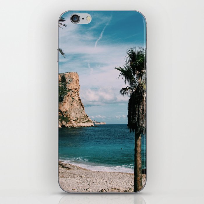 Spain Photography - Beautiful Beach Surrounded By Palm Trees And Hills  iPhone Skin