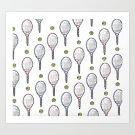 Tennis Racquet Pattern (PLP) Art Print