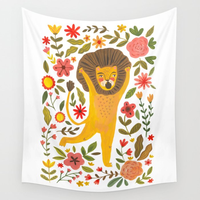 Little Lion King. Cute lion hand painted in gouache. Cute and fun