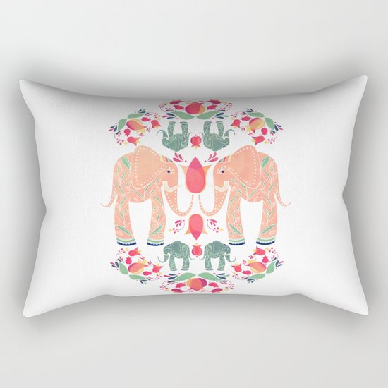 The Elephant Garden Rectangular Pillow
