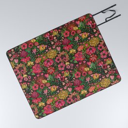 Bleeding Hearts and Blooms Picnic Blanket