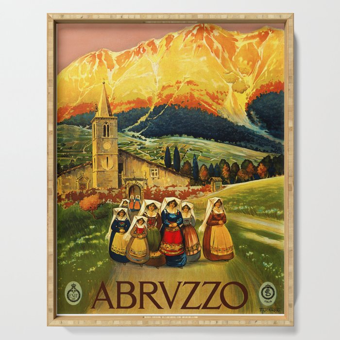 Vintage Abruzzo Italy Travel Serving Tray