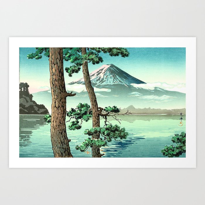 Tsuchiya Koitsu - Fuji from Lake Kawaguchi - Japanese Vintage Woodblock Painting Art Print
