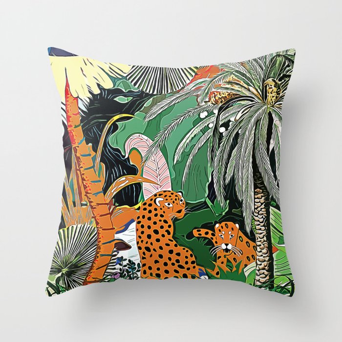 In the mighty jungle Throw Pillow