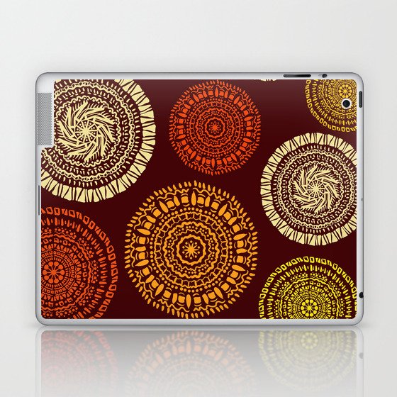 African Round Ethnic Mandala Tribal Design Laptop & iPad Skin