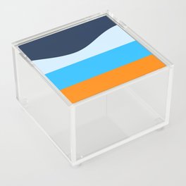 Minimalistic Wave Colorful Retro Art Pattern Design Acrylic Box