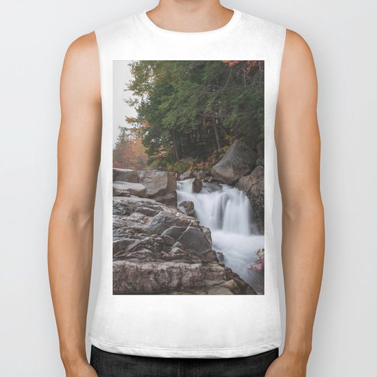 Rocky Gorge Waterfall in Autumn Biker Tank