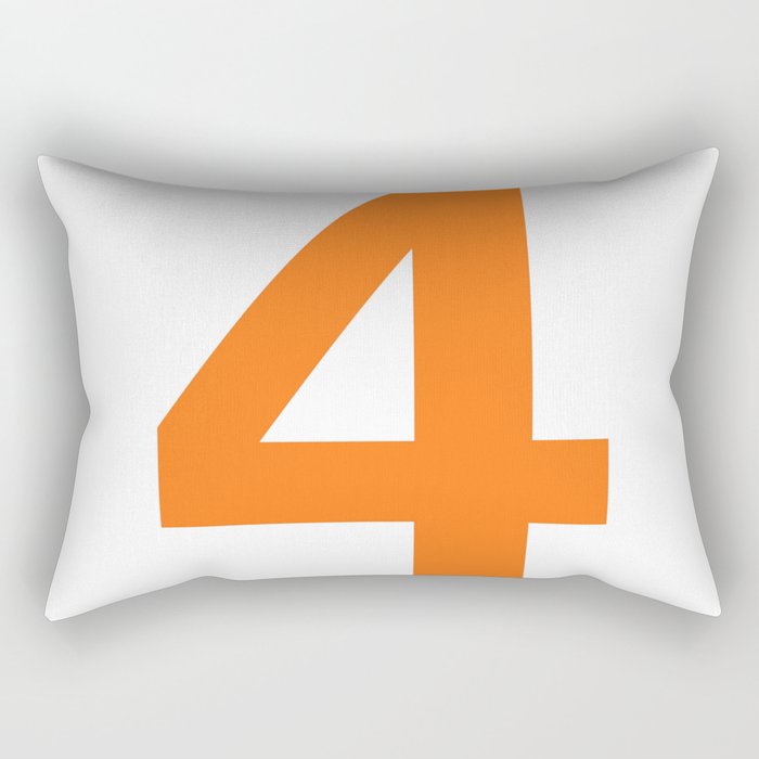 Number 4 (Orange & White) Rectangular Pillow
