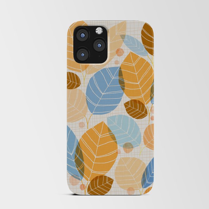 Golden Aspen Leaf Illustration iPhone Card Case