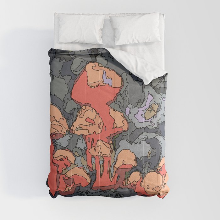 Orange mushrooms  Comforter