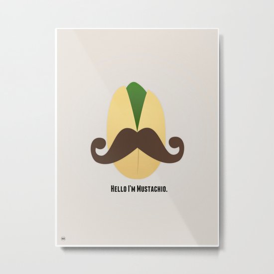 Hello I'm Mustachio Metal Print