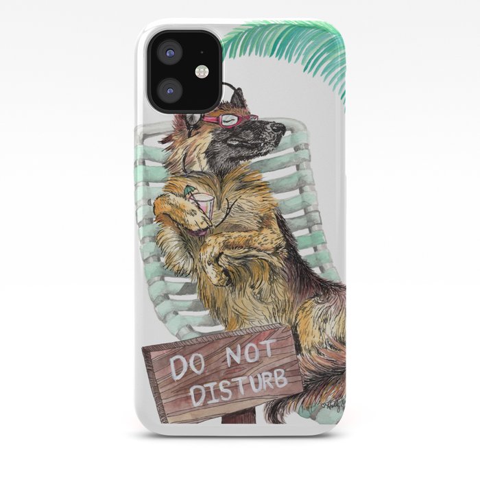 Lounge In The Sun Funny German Shepherd Dog Gsd Watercolor