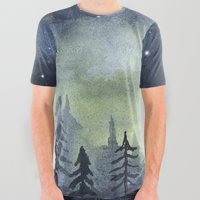 Night forest All Over Graphic Tee