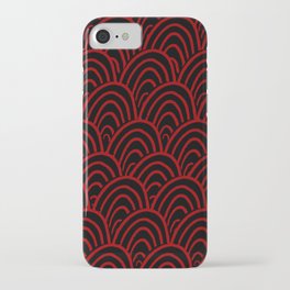 Abstract Scales (Red on Black) iPhone Case