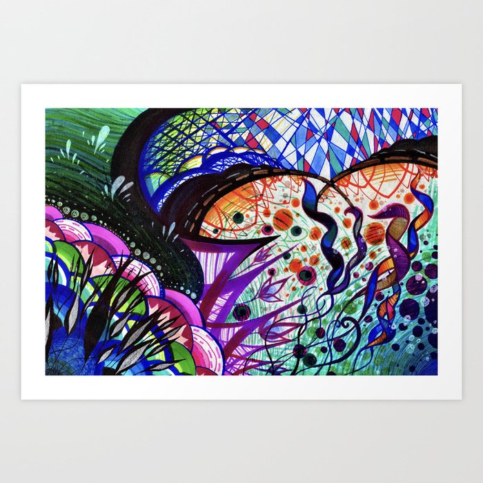 Water Color Forest Art Print