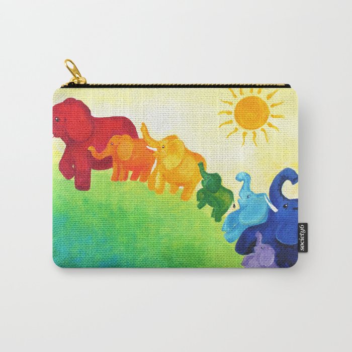 Elephant Rainbow Carry-All Pouch