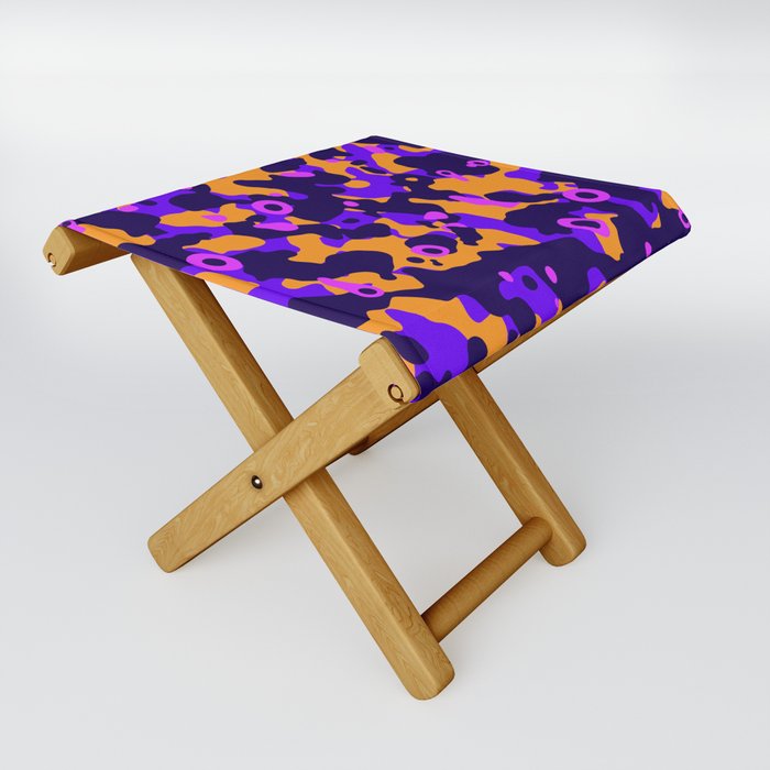 Modern colorful camouflage style pattern purple Folding Stool
