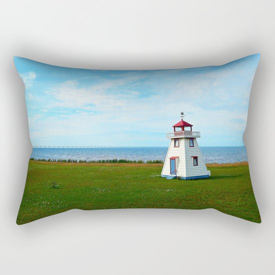 Tiny Lighthouse and Giant Bridge Rectangular Pillow