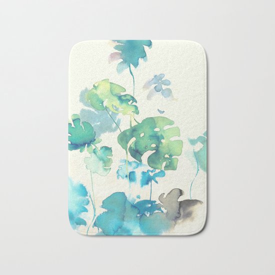 Tropical Leaves Collab. Dylan Silva Bath Mat