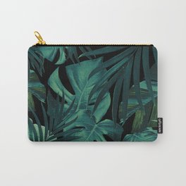 Tropical Jungle Night Leaves Pattern #1 #tropical #decor #art #society6 Carry-All Pouch