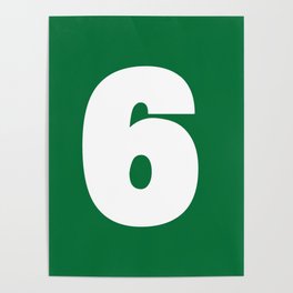 6 (White & Olive Number) Poster