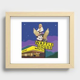 Dolly Parton riding a Winged Possum Recessed Framed Print