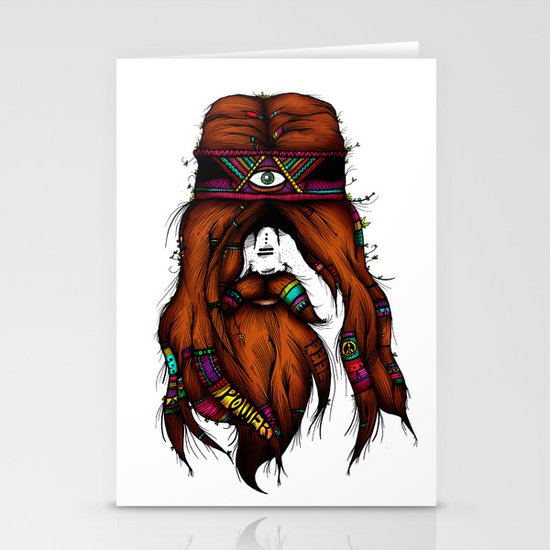 Feel, Peace, Love & Power (Color Version) Stationery Cards