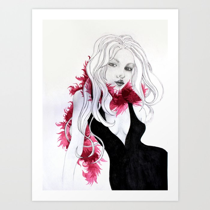 The Lady in Red Art Print