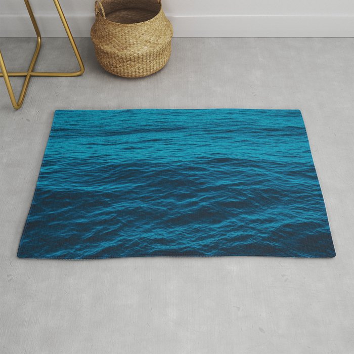 water surface, Blue ocean waves - deep blue sea Rug