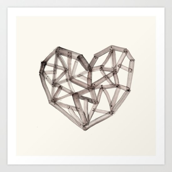 Wooden Heart Art Print