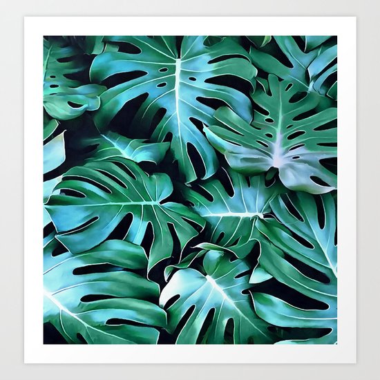 Monstera leaves Art Print
