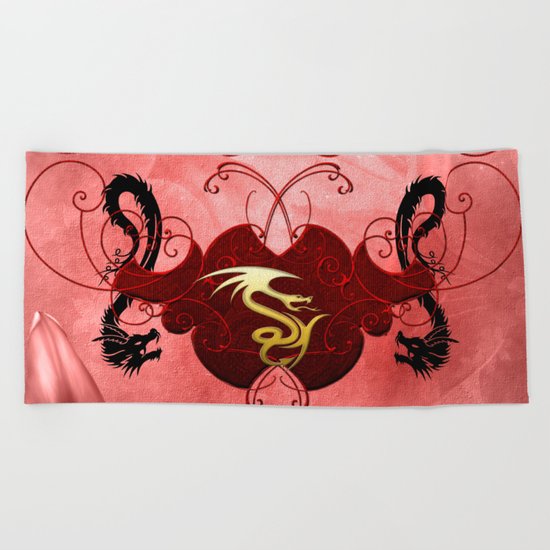 Chinese dragon Beach Towel