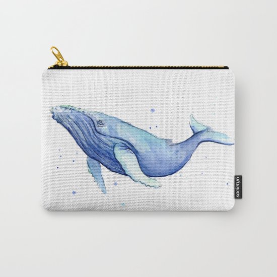 Humpback Whale Watercolor Animal Painting Nursery Animals Carry-All Pouch
