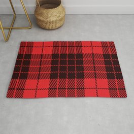 Red and Black Square Pattern Area & Throw Rug