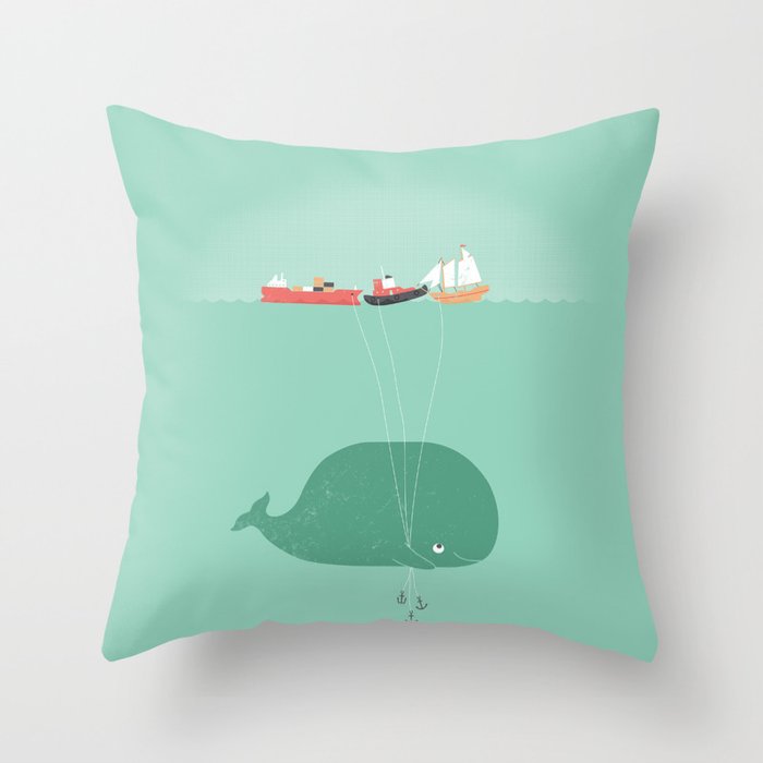 Whale Balloons  Throw Pillow